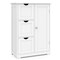 Costway Bathroom Floor Cabinet Side Storage Cabinet with 3 Drawers and 1 Cupboard Grey\ Black